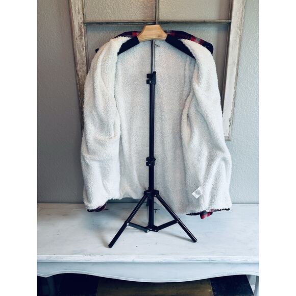 Ambience Women’s Shacket Size Large Shirt/Jacket Plaid Sherpa Button Up - Picture 5 of 11